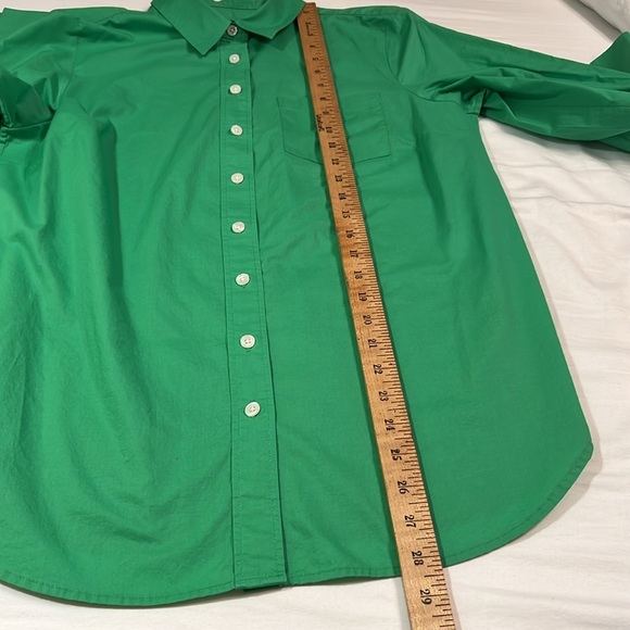 Talbots size MP green long sleeve button up top - Picture 9 of 12